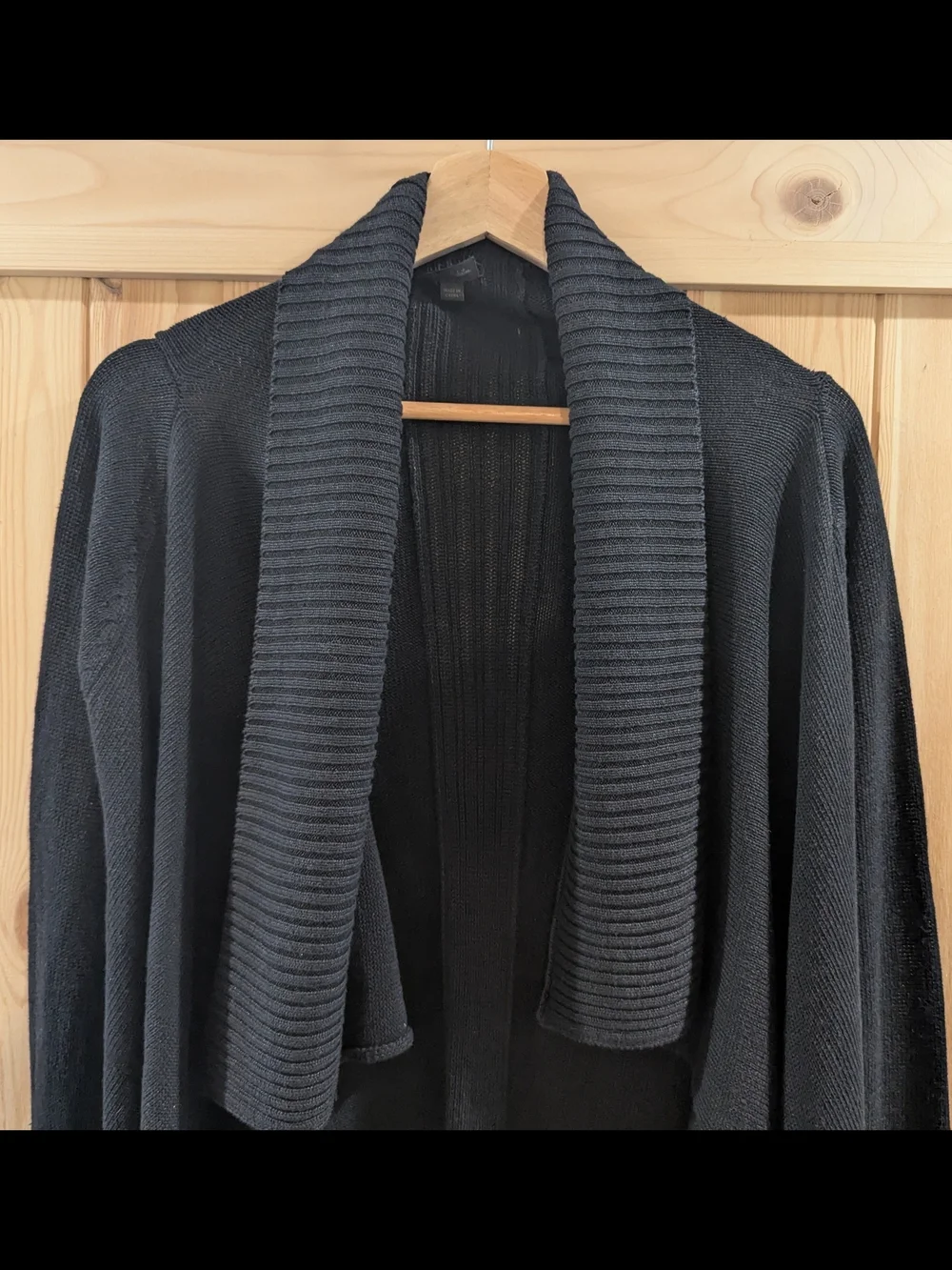 Talula Babaton Black Linen/Silk Blend Open Front Cardigan - Picture 3 of 7